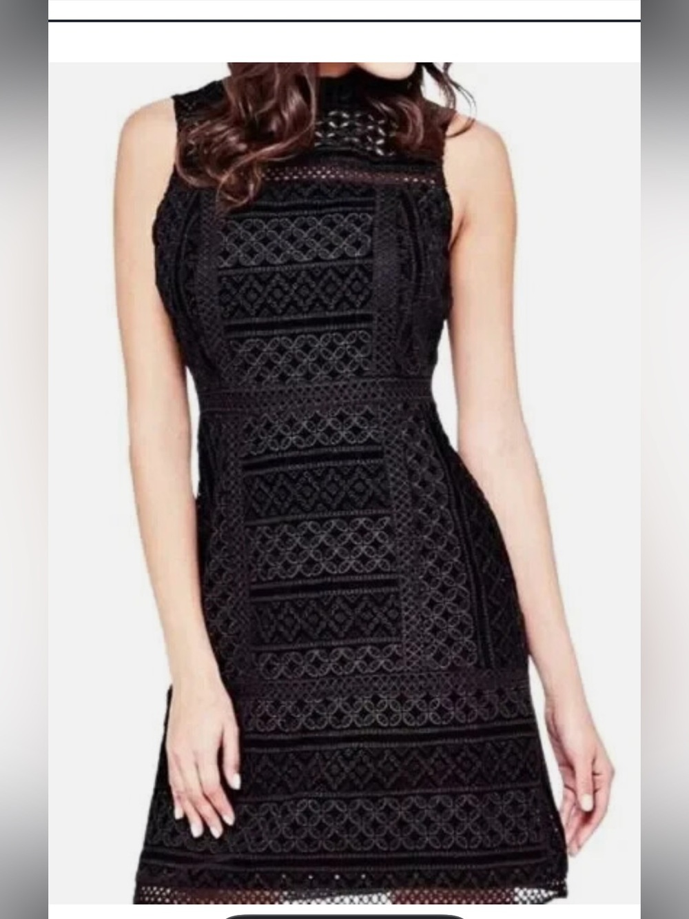 Guess Olivia Black Velvet Cutout Sleeveless A-Line Dress sz xs